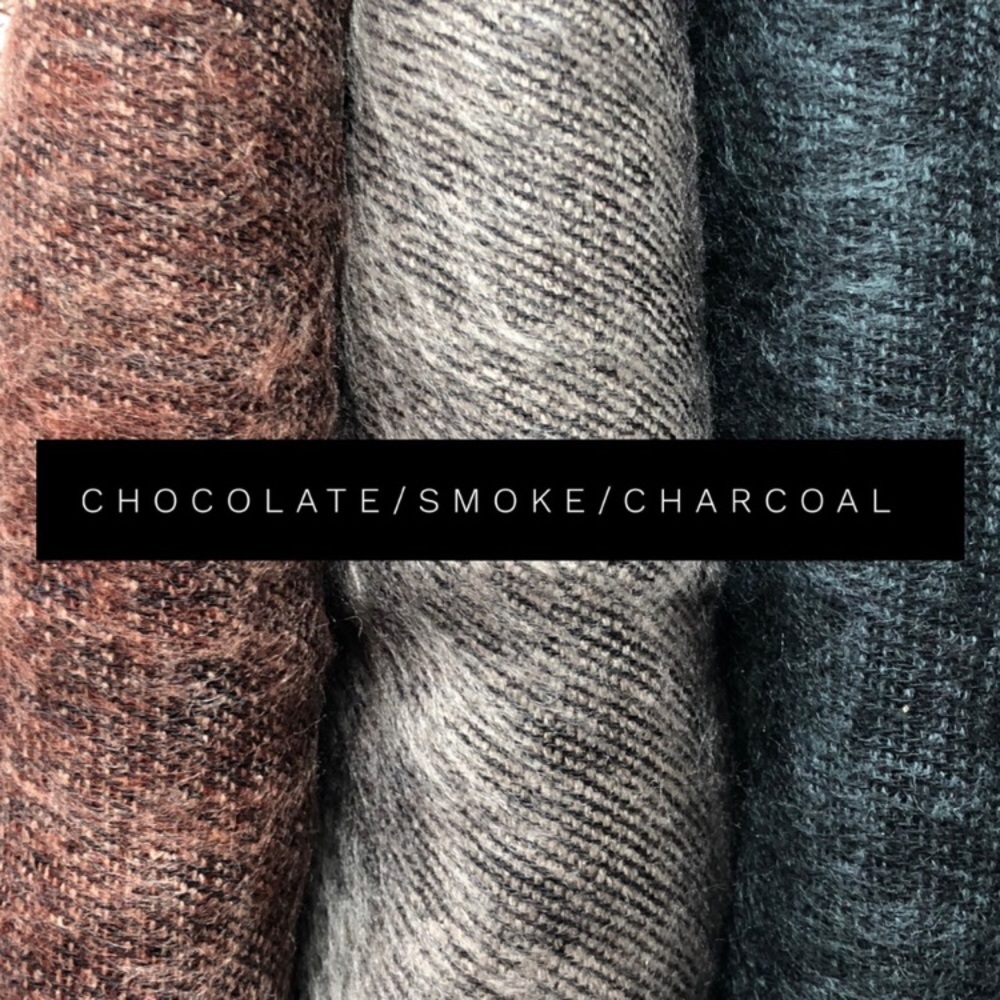 Charcoal Pashmina Boho Wool Sourced/Made in Nepal - Picture 6 of 7